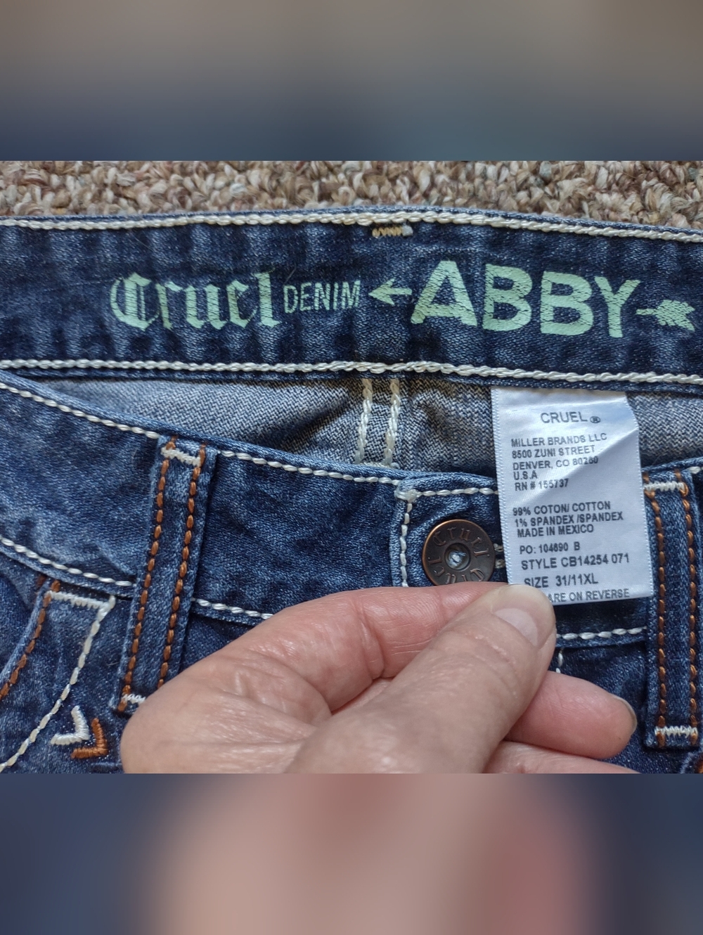 Cruel Riding Jeans 31x35 - Picture 5 of 5